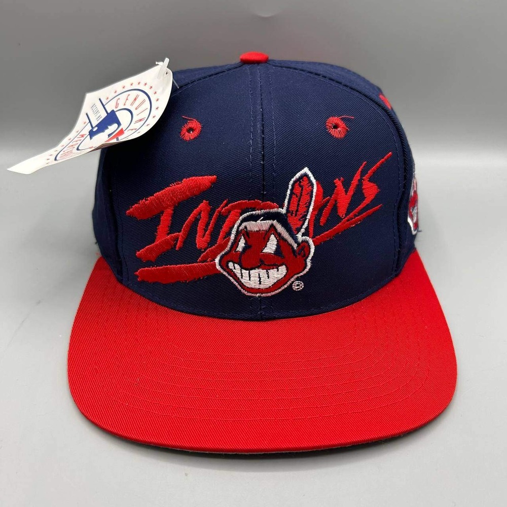 Vintage Cleveland Indians Guardians Hat Men Signatures Snap Back Cap New